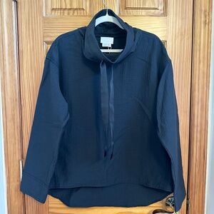 NWT 2016 DKNY Pure Funnel Neck Pullover Color Black Size Small